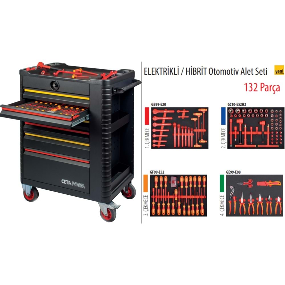 CETAFORM 132 PARÇA ELEKTRİKLİ/HYBRİD OTOM. TAKIM ARABASI A50EV-132A01M