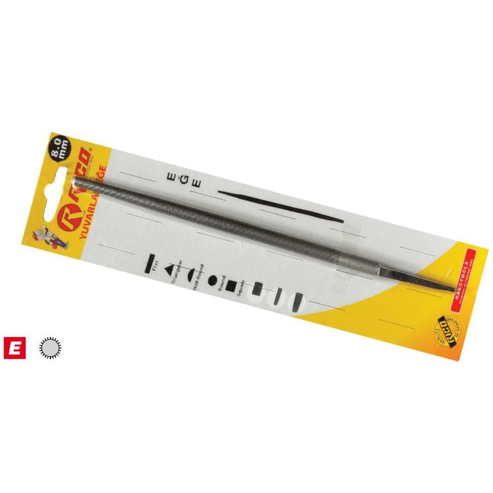 RİCO YUVARLAK EĞE -BLİSTERLİ- 8mm BB5080