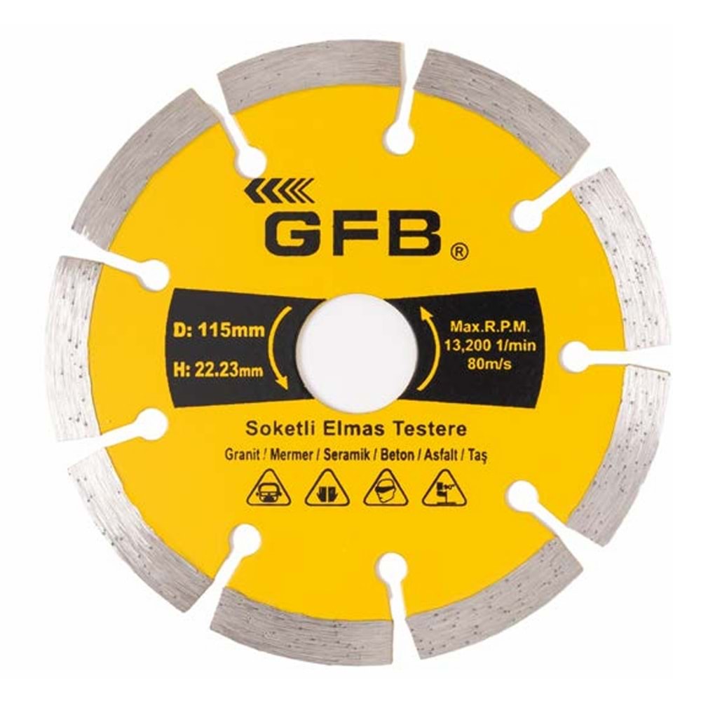 GFB2389 SOKETLİ ELMAS BETON MERMER KESİCİ 180mm