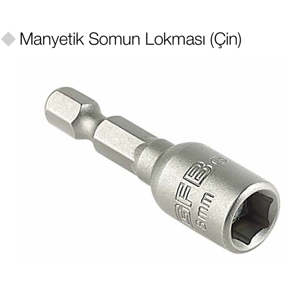GFB2552 MANYETİK SOMUN LOKMASI -ÇİN- 14*65mm