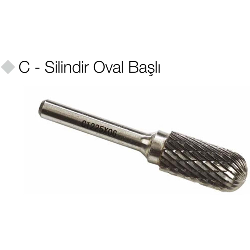 GFB3223 KALIPÇI FREZE - C-SİLİNDİR OVAL BAŞLI / C12*25*06