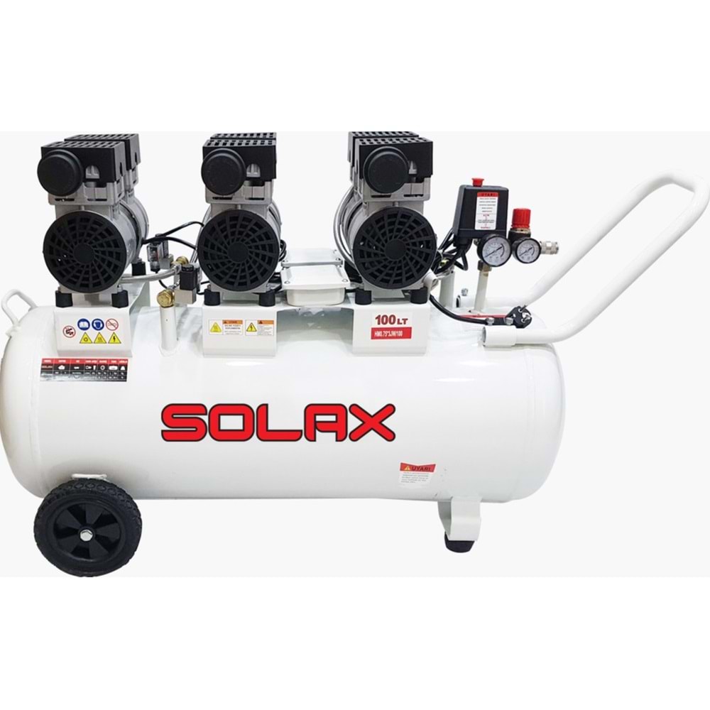 SOLAX HAVA KOMPRESÖRÜ - 100lt-SESSİZ HM0,75*3JW/100
