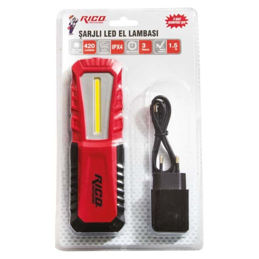 RİCO LED ŞARJLI EL LAMBASI 420LM RC0038