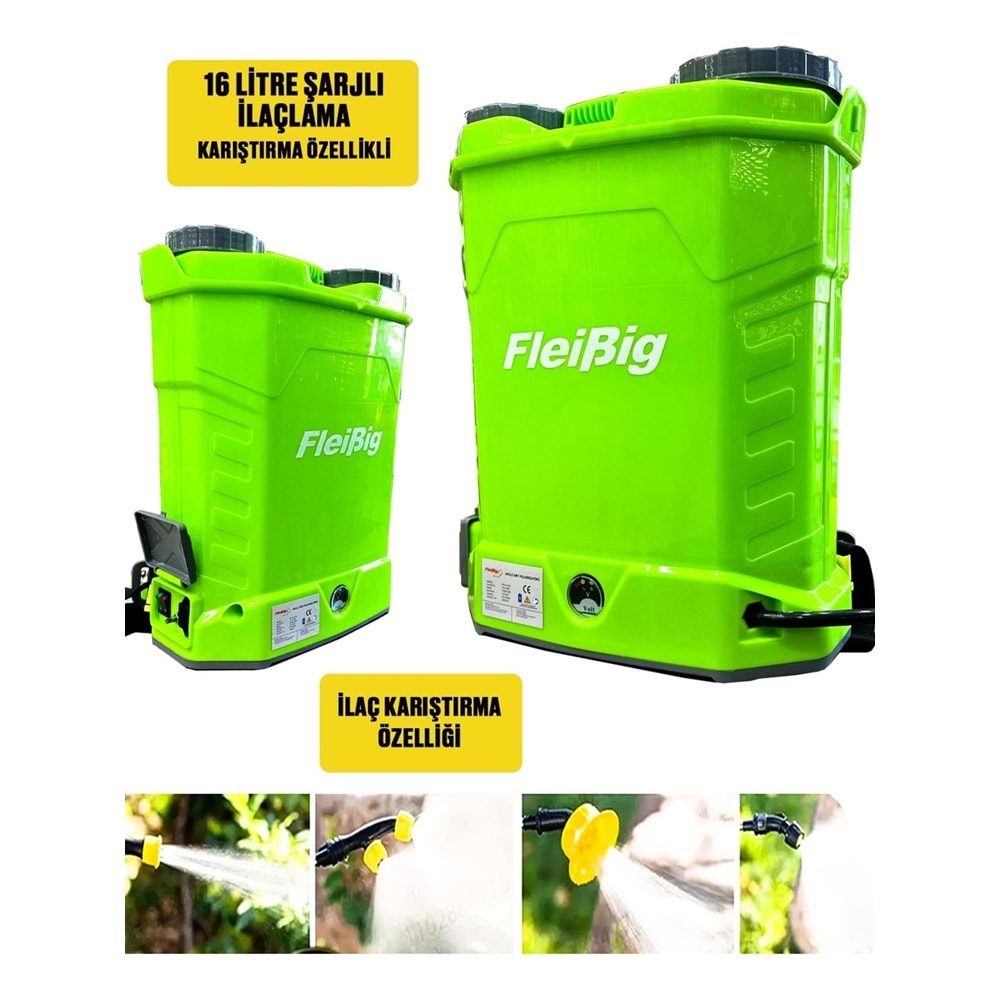FLEİBİG ŞARJLI İLAÇLAMA POMPASI 16 LT / KARIŞTIRICILI