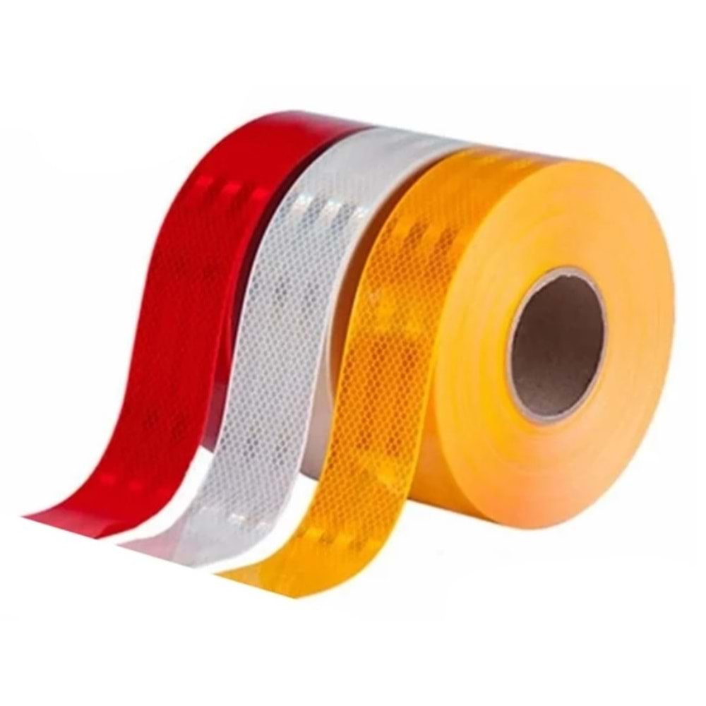 REFLEKTİF FOSFORLU BANT SARI PETEKLİ 50mm - METRE FİYATI