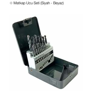 GFB1560 MATKAP UCU SETİ - SİYAH BEYAZ - 1-10mm / 19 parça