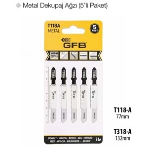 GFB2251 METAL DEKUPAJ AĞZI PAKET 5’Lİ T318-A (UZUN)