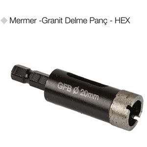 GFB4893 MERMER - GRANİT DELME PANÇ - HEX - 12mm