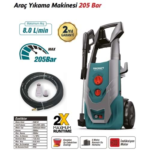 MEŞEM TRICRAFT YIKAMA MAKİNASI 205 BAR / 7001