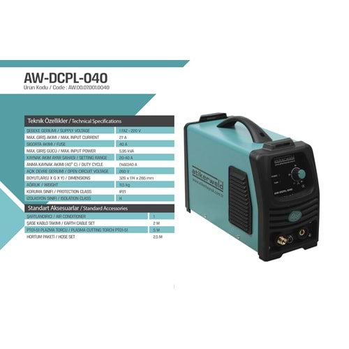 ATİKER PLAZMA KESME MAKİNESİ AW -DCPL-040