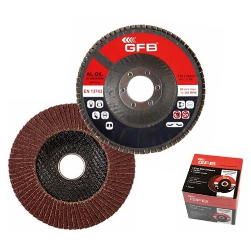 GFB2327 ALÜMİNYUM FLAP DİSK ZIMPARA - KIRMIZI 115mm - 60kum