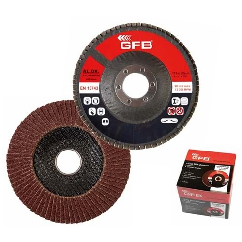 GFB2329 ALÜMİNYUM FLAP DİSK ZIMPARA - KIRMIZI 115mm - 100kum