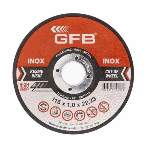 GFB2350-1 İNOX KESİCİ TAŞ - 125*1,0*22,23mm