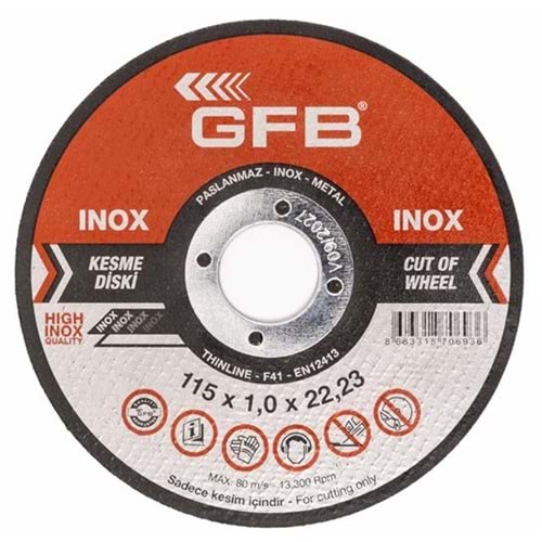 GFB2351 İNOX KESİCİ TAŞ - 180*1,6*22,23mm