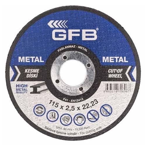 GFB2357 METAL KESME TAŞI - 230*3,0*22,23mm
