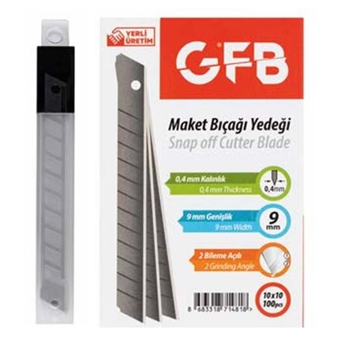 GFB4525 MAKET BIÇAĞI YEDEĞİ DAR 9*0,4mm-10'LU KUTU