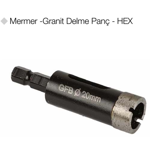 GFB4893 MERMER - GRANİT DELME PANÇ - HEX - 12mm