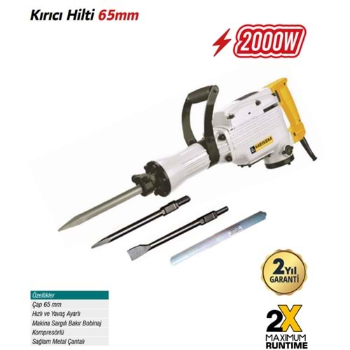 MEŞEM DEVİR AYARLI KIRICI HİLTİ 65mm ÇAP / 111