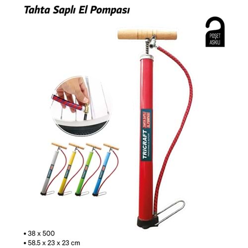 MEŞEM TAHTA SAPLI EL POMPASI / MEŞEM4126 / RENKLİ