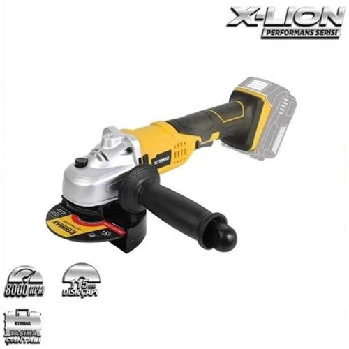 RTRMAX ŞARJLI AVUÇ TAŞLAMA 115mm 8500Rpm -KÖMÜRSÜZ- (AKÜSÜZ) RTX2055B