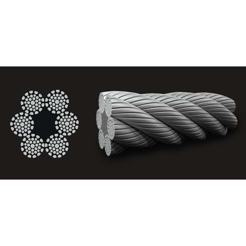 ÇELİK HALAT 16mm 6*36 KENDİR ÖZLÜ