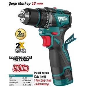 MEŞEM TRICRAFT ŞARJLI MATKAP 50Nm-2.0Ah / 7302