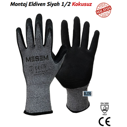 MEŞEM SİYAH BENEKLİ MONTAJ ELDİVENİ / EL270