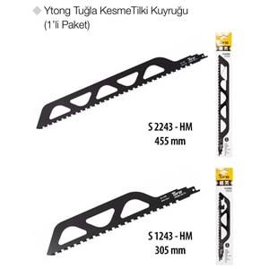 GFB2281 YTONG TUĞLA KESME TİLKİ KUYRUĞU S1243-HM - 305mm