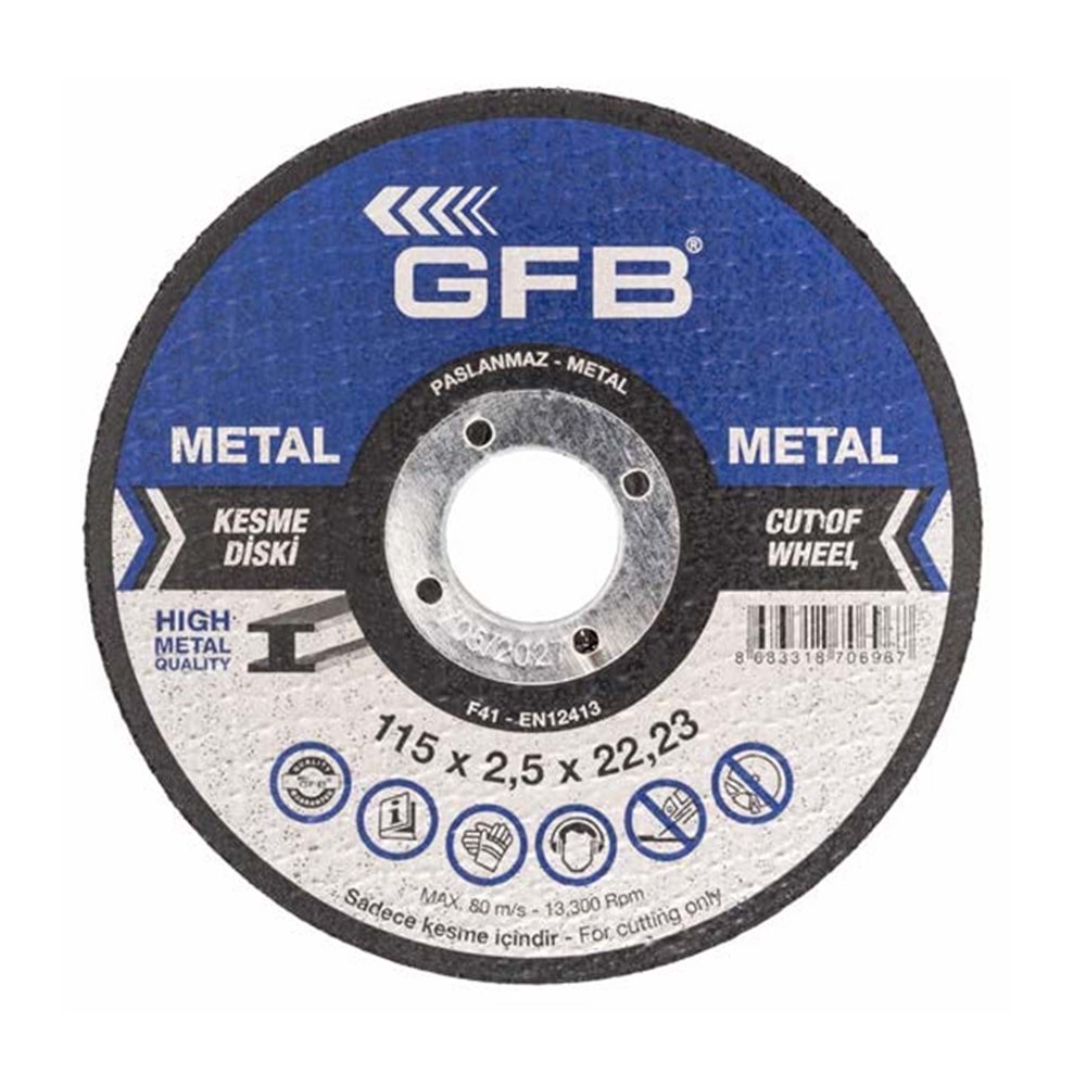 GFB2356 METAL KESME TAŞI - 180*3,0*22,23mm