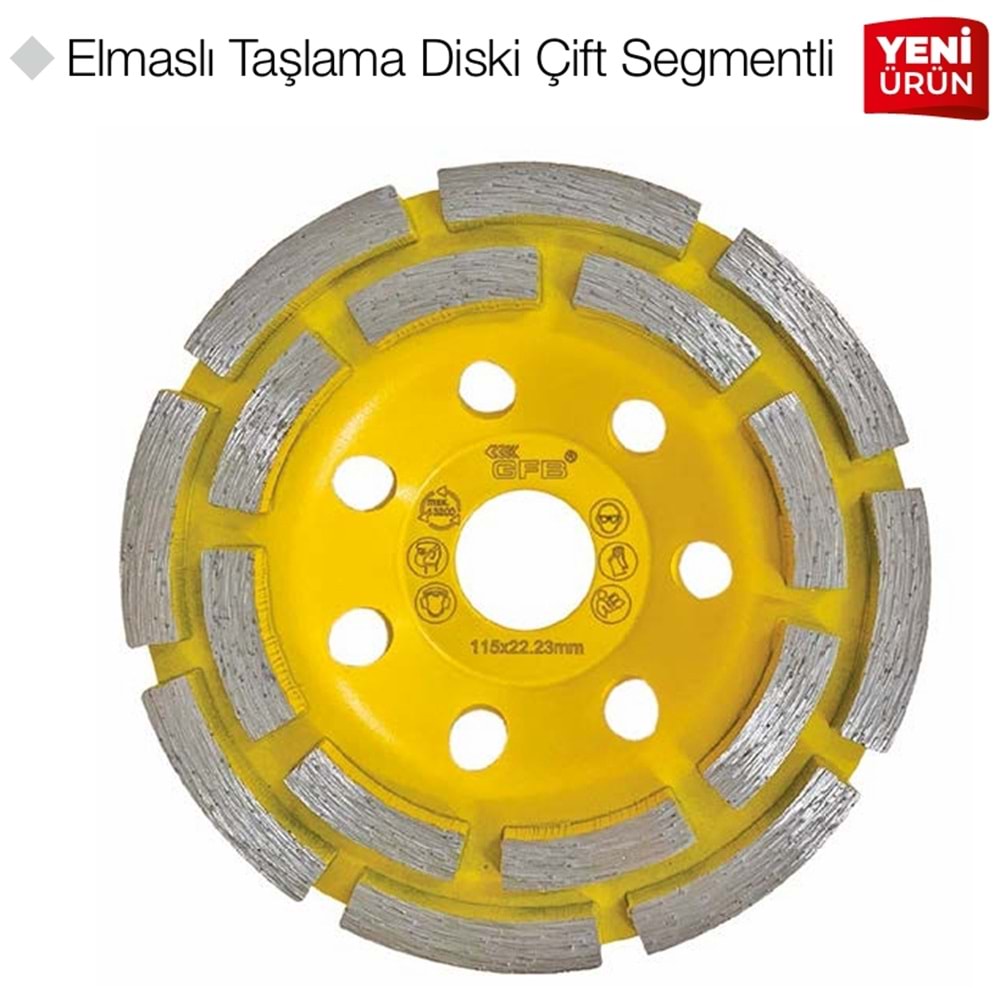 GFB2362 ELMASLI TAŞLAMA DİSKİ ÇİFT SEGMENTLİ 115mm