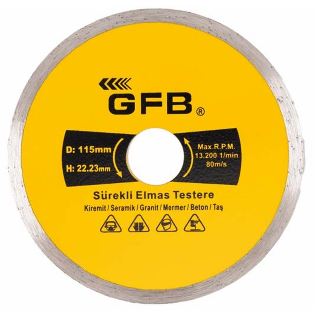 GFB2382 SÜREKLİ TURBO ELMAS MERMER GRANİT KESİCİ 230mm