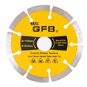GFB2389 SOKETLİ ELMAS BETON MERMER KESİCİ 180mm