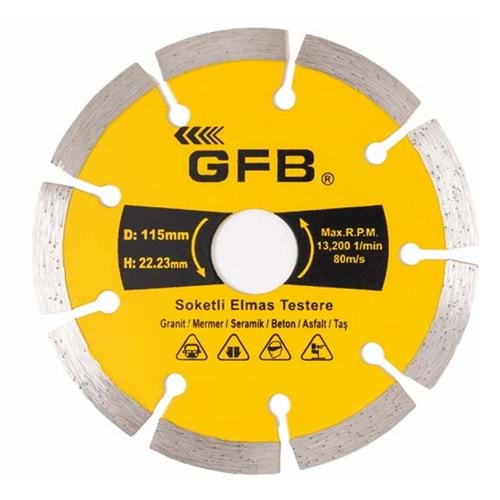 GFB2389 SOKETLİ ELMAS BETON MERMER KESİCİ 180mm