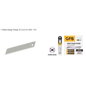 GFB4522 MAKET BIÇAĞI YEDEĞİ SK5 KORE ÇELİK 18*0,5mm 10LU KUTU