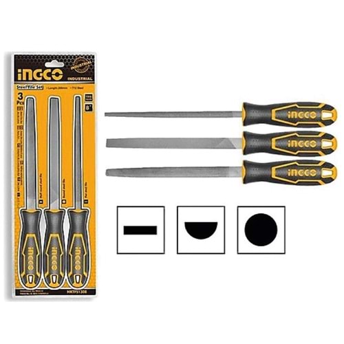 İNGCO ENDÜSTRİYEL 3LÜ EĞE SETİ / HKTFS1308