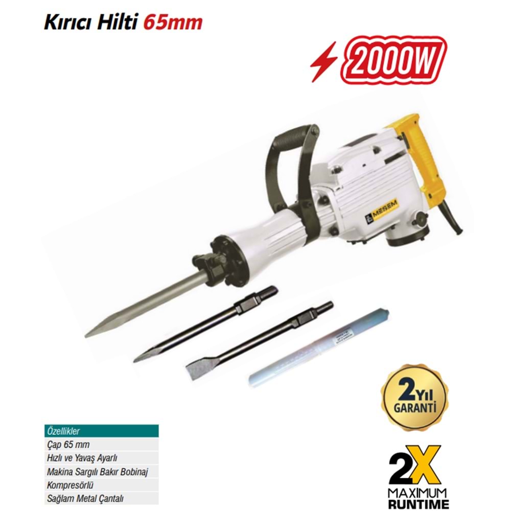 MEŞEM DEVİR AYARLI KIRICI HİLTİ 65mm ÇAP / 111
