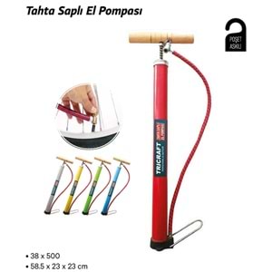 MEŞEM TAHTA SAPLI EL POMPASI / MEŞEM4126 / RENKLİ