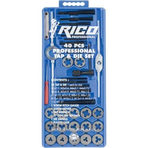 RİCO KLAVUZ PAFTA TAKIMI 40 PARÇA RC3240