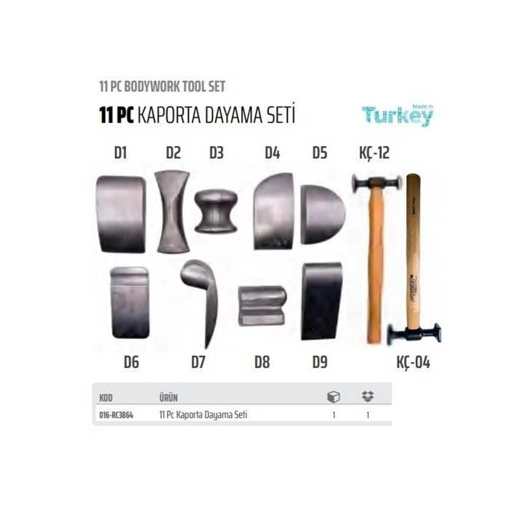 RİCO KAPORTA DAYAMA SETİ 11 PARÇA RC3864